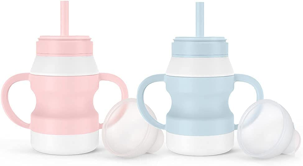 LITTLE ECOS Toddler straw cups spill proof | Set of 2 Stainless steel Baby  straw sippy cups for todd…See more LITTLE ECOS Toddler straw cups spill