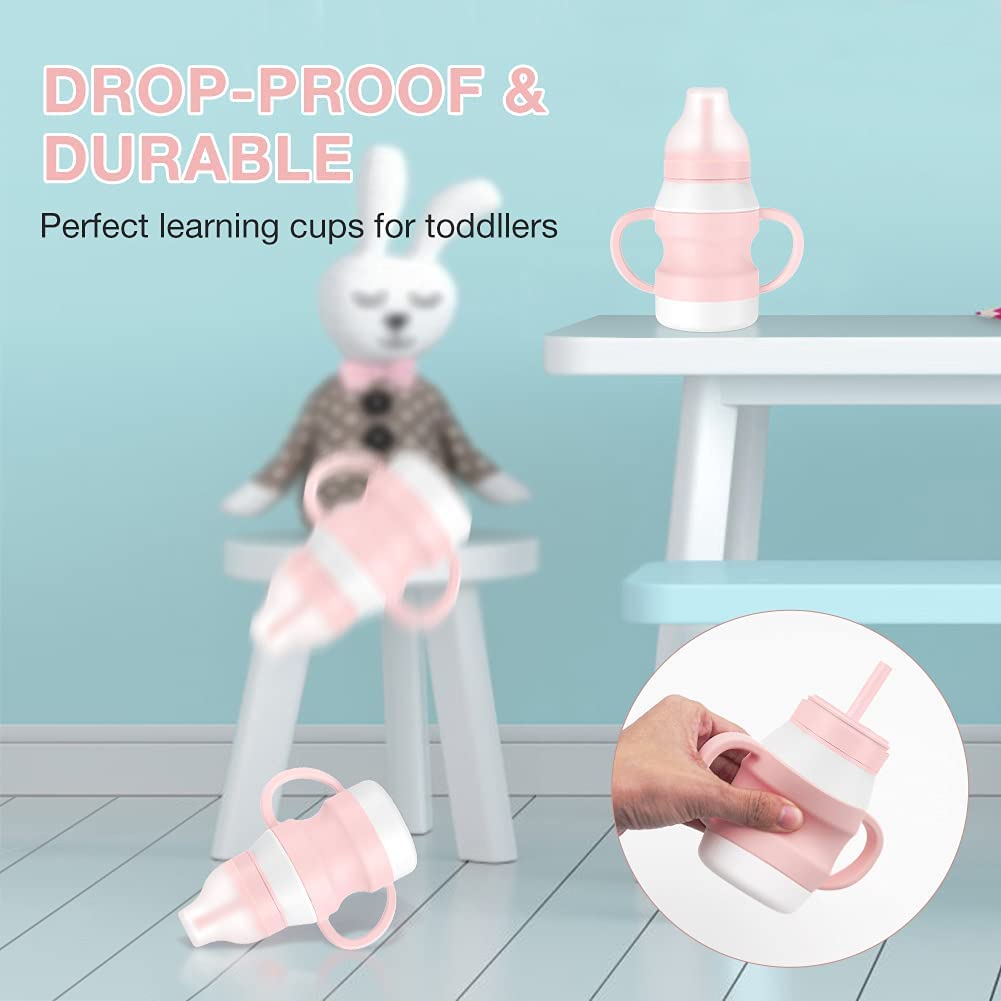 Baby Toddler Sippy Cups 6-12 Months Leak Proof Straw Cup With Handles  Silicone Cups For 1 Year Old Toddlers Infants Babies Girls - AliExpress