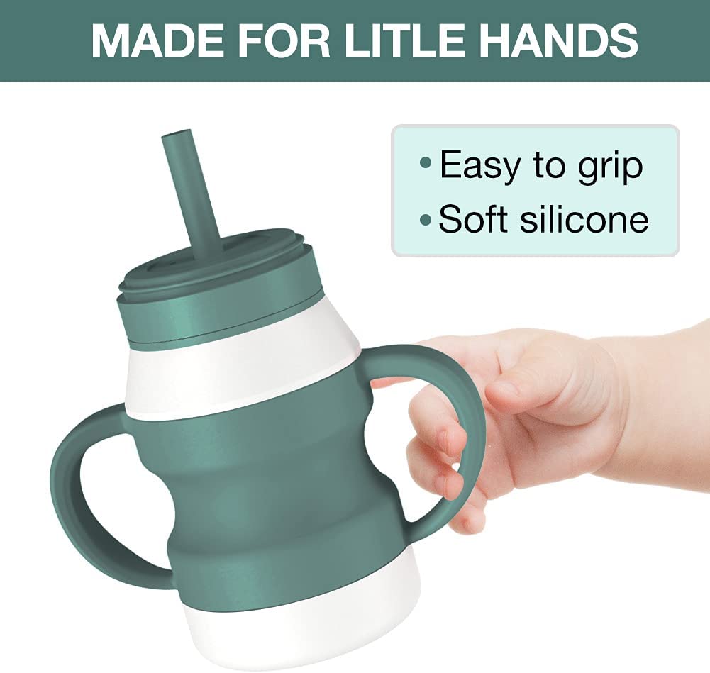 Toddler Silicone Straw Cups, Spill Proof Sippy Cup with Handles 6 Oz f –  Silicocobaby