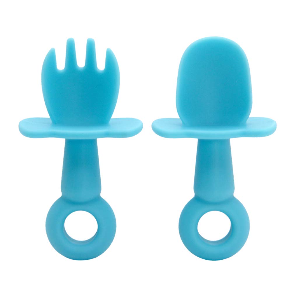 Vicloon Silicone Baby Spoon And Fork, 4 Pcs Baby Spoons Self