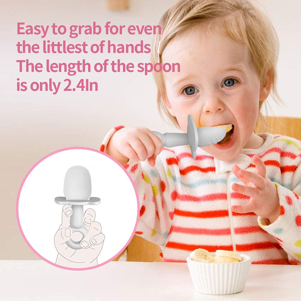 Baby Spoon and Fork Toddler Utensils First Training Self Feed Baby Utensils  Anti-Choke Toddler Baby Led Weaning Ages 6 Months